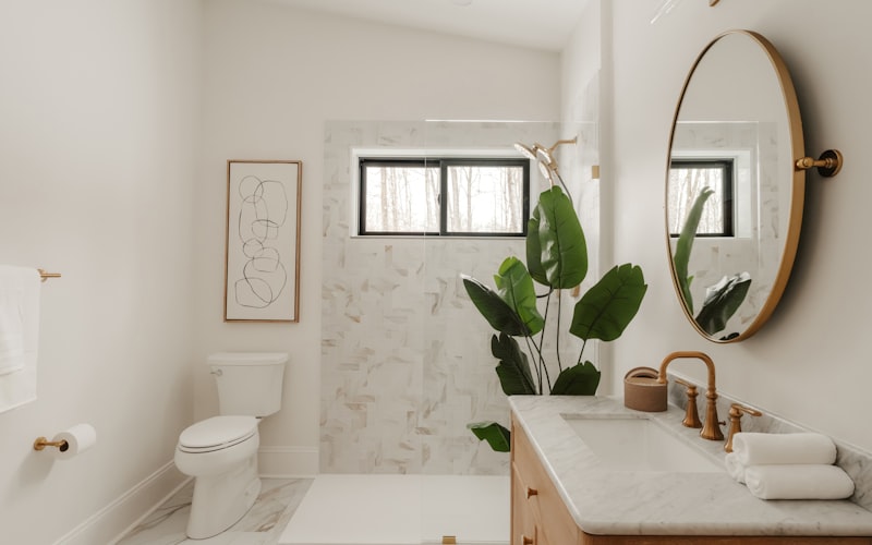 Modern bathroom with clean plumbing fixtures